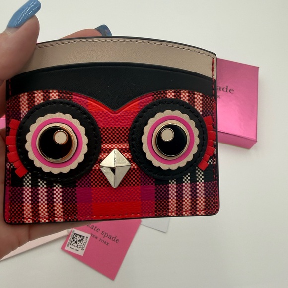 kate spade Handbags - Kate Spade Blinx Owl Design Card Holder - Black and Pink BNIB